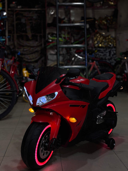 🏍️ Deluxe Kids Electric Ride-On Bike – Heavy Bike Style | 12V Battery, Bluetooth, MP3, Hand Throttle & More