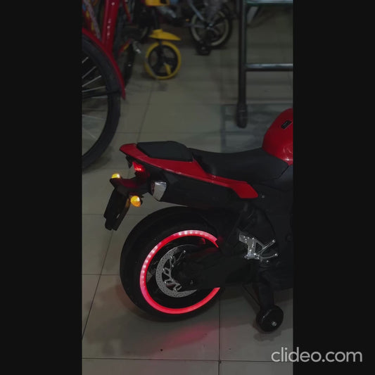 🏍️ Deluxe Kids Electric Ride-On Bike – Heavy Bike Style | 12V Battery, Bluetooth, MP3, Hand Throttle & More